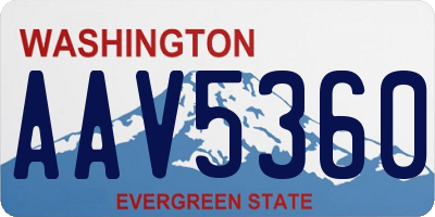 WA license plate AAV5360