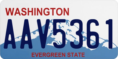 WA license plate AAV5361