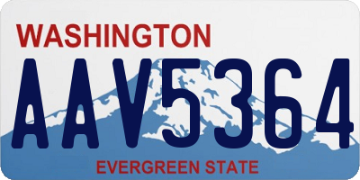 WA license plate AAV5364