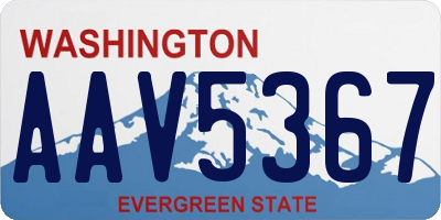 WA license plate AAV5367