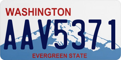 WA license plate AAV5371