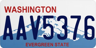WA license plate AAV5376
