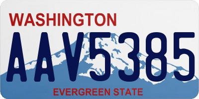 WA license plate AAV5385