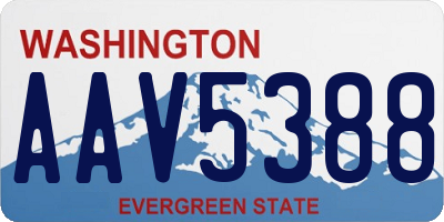 WA license plate AAV5388
