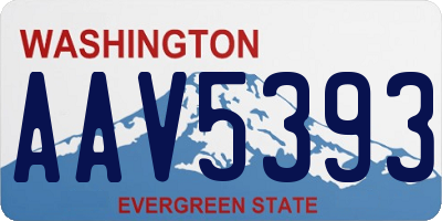 WA license plate AAV5393