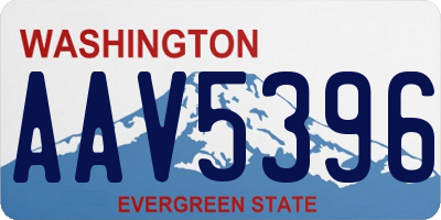 WA license plate AAV5396