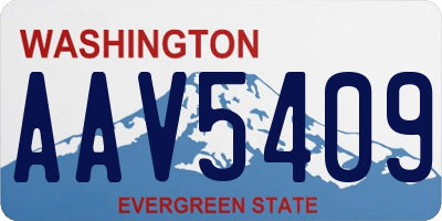 WA license plate AAV5409