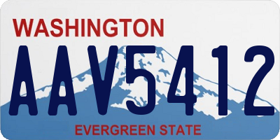 WA license plate AAV5412