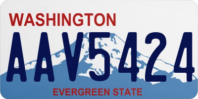 WA license plate AAV5424
