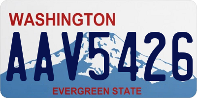 WA license plate AAV5426