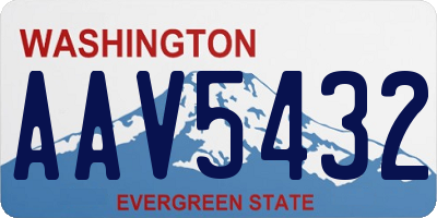 WA license plate AAV5432