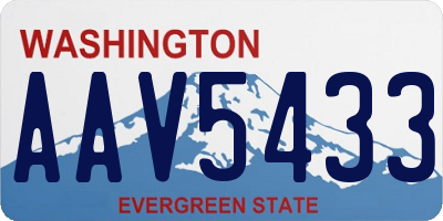 WA license plate AAV5433