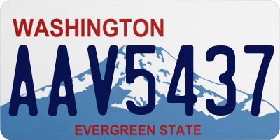 WA license plate AAV5437