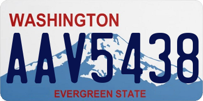 WA license plate AAV5438