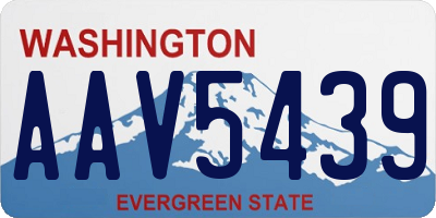 WA license plate AAV5439