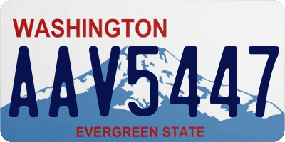 WA license plate AAV5447