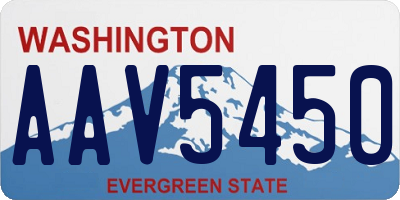 WA license plate AAV5450