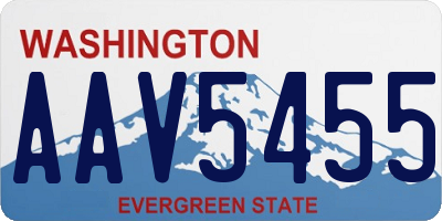 WA license plate AAV5455