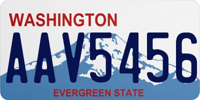 WA license plate AAV5456