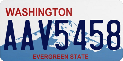 WA license plate AAV5458