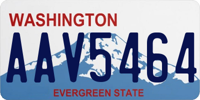 WA license plate AAV5464