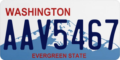WA license plate AAV5467