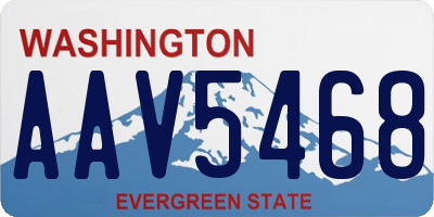 WA license plate AAV5468
