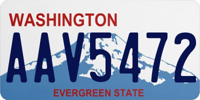 WA license plate AAV5472