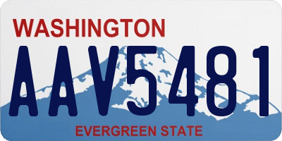 WA license plate AAV5481