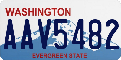 WA license plate AAV5482