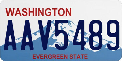 WA license plate AAV5489