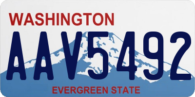 WA license plate AAV5492