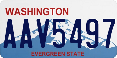 WA license plate AAV5497