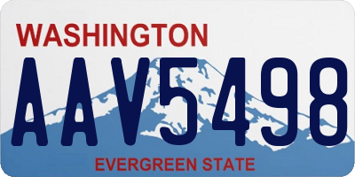 WA license plate AAV5498