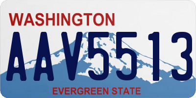 WA license plate AAV5513