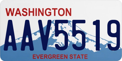 WA license plate AAV5519