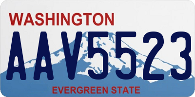 WA license plate AAV5523