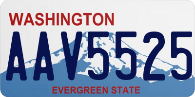 WA license plate AAV5525