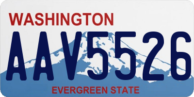 WA license plate AAV5526