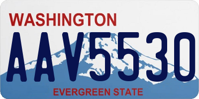 WA license plate AAV5530