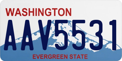 WA license plate AAV5531