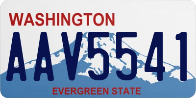 WA license plate AAV5541