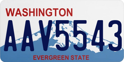 WA license plate AAV5543