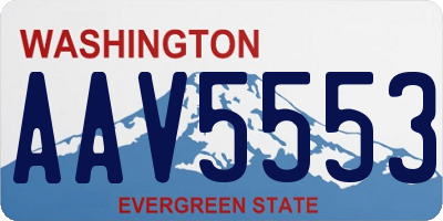 WA license plate AAV5553