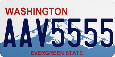 WA license plate AAV5555