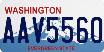 WA license plate AAV5560