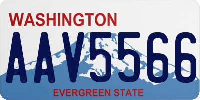 WA license plate AAV5566