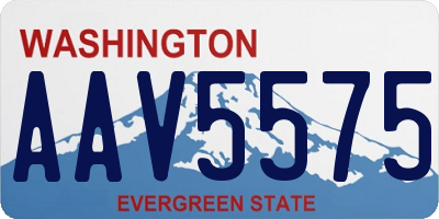WA license plate AAV5575