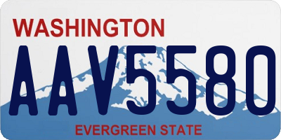 WA license plate AAV5580
