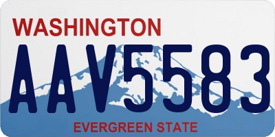 WA license plate AAV5583